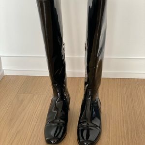 Saint Laurent Patent Leather Boots in Black, Size 36.5